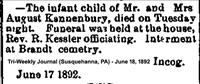 Kannenbury,Infant